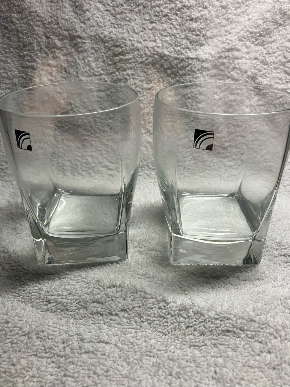 Clear Square Glass Tumblers - Set of 3 Light and Music by Luigi Bormii